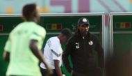 Senegal coach Aliou Cisse during training. (REUTERS/Paul Childs)