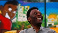 File Photo: Brazilian soccer legend Pele during the inauguration of a refurbished soccer field at the Mineira slum in Rio de Janeiro, September 10, 2014. (REUTERS/Ricardo Moraes)