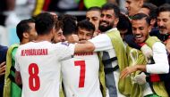 Iran players celebrate a goal REUTERS/Amanda Perobelli