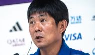 Japan's coach Hajime Moriyasu attends a press conference at the Qatar National Convention Center (QNCC) in Doha on November 26, 2022, on the eve of the Qatar 2022 World Cup football match between Japan and Costa Rica. (Photo by Philip FONG / AFP)