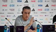 South Korea's Portuguese coach Paulo Bento addresses a press conference at the Qatar National Convention Center (QNCC) in Doha on November 27, 2022, on the eve of the Qatar 2022 World Cup football match between South Korea and Ghana. (Photo by JUNG Yeon-je / AFP)