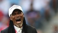 Cameroon coach Rigobert Song reacts during the FIFA World Cup Qatar 2022 Group G match against Serbia at the Al Janoub Stadium, Al Wakrah, on November 28, 2022. REUTERS/Carl Recine