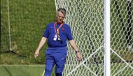 Netherlands coach Louis van Gaal during training at Qatar University Training Site 6, Doha, Qatar, November 28, 2022. (Reuters/Albert Gea)