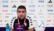 Tunisia's coach Jalel Kadri attends a press conference at the Qatar National Convention Center (QNCC) in Doha on November 29, 2022, on the eve of the Qatar 2022 World Cup football match between Tunisia and France. (Photo by Miguel MEDINA / AFP)