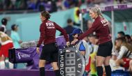 Fourth Official Stephanie Frappart and assistant referee Neuza Back during the Qatar World Cup - Mexico v Poland match at Stadium 974 on November 22, 2022. (REUTERS/Carl Recine)