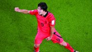 South Korea’s forward Cho Gue-sung celebrates after scoring his team’s second goal during match against Ghana. 