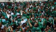 Saudi Arabia fans celebrate their team's victory in the FIFA World Cup Qatar 2022 Group C match against Argentina at the Lusail Stadium on November 22, 2022. (REUTERS/Hannah Mckay)