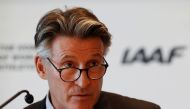 World Athletics President Sebastian Coe during a press conference at The Sea Club Conference Centre, Monaco, on December 4, 2018  REUTERS/Eric Gaillard.