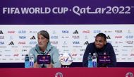 Switzerland coach Murat Yakin and Switzerland's Manuel Akanji during the FIFA World Cup Qatar 2022  Switzerland Press Conference at the Main Media Center, Doha, Qatar, on December 1, 2022.   REUTERS/Benoit Tessier
 