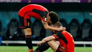 Belgium's Axel Witsel and Jan Vertonghen look dejected after the FIFA World Cup Qatar 2022 Group F match against Croatia, as Belgium are eliminated from tournament, at the Ahmad Bin Ali Stadium, Al Rayyan, Qatar, on December 1, 2022.  REUTERS/Piroschka Van De Wouw