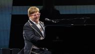 In this file photo taken on October 29, 2022 British musician Elton John performs onstage during the 