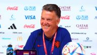 December 2, 2022 Netherlands coach Louis van Gaal during the press conference REUTERS/Gareth Bumstead