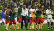 Cameroon national team after the final World Cup Qatar Group G match between Cameroon and Brazil at the Lusail Stadium on December 2, 2022. (REUTERS/Dylan Martinez)