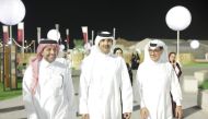 Minister of Culture H E Sheikh Abdulrahman bin Hamad Al Thani (centre) along with Minister of State and President of Qatar National Library H E Dr. Hamad bin Abdulaziz Al Kuwari (right) and President of Qatar University Dr. Hassan bin Rashid Al Derham (left) visiting Darb Al Saai.
