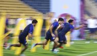 US players during training. Reuters