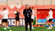 Poland coach Czeslaw Michniewicz during training at the Al Kharaitiyat SC Training Facilities, Umm Salal, Qatar, on December 3, 2022.  REUTERS/Bernadett Szabo
 