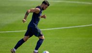 Portugal's midfielder Bruno Fernandes takes part in a training session at Shahaniya Sports Club of Al Samriya Autograph Collection Hotel in Al Samriya, northwest of Doha on December 3, 2022 during the Qatar 2022 World Cup football tournament. (Photo by PATRICIA DE MELO MOREIRA / AFP)