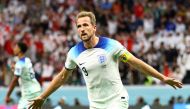 England's Harry Kane celebrates scoring their second goal during the FIFA World Cup Qatar 2022 Round of 16 match against Senegal at the Al Bayt Stadium, Al Khor, Qatar, on December 4, 2022.  REUTERS/Carl Recine