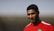 November 22, 2022 Morocco's Achraf Hakimi during training REUTERS/Amanda Perobelli