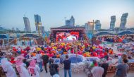 Visitors watching a live football match at the Arabian Nights Lusail.