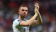 December 4, 2022 England's Jordan Henderson applauds fans after qualifying for the quarter finals REUTERS/Kai Pfaffenbach