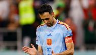 Spain's Sergio Busquets looks dejected after his penalty is saved by Morocco's Yassine Bounou during the FIFA World Cup Qatar 2022 Round of 16 penalty shootout at the Education City Stadium, Al Rayyan, Qatar, on December 6, 2022. REUTERS/Matthew Childs