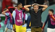 Spain coach Luis Enrique during the Qatar 2022 World Cup round of 16 match between Spain and Morocco at the Education City Stadium on December 6, 2022. (REUTERS/Dylan Martinez)