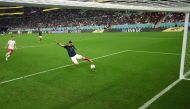 France’s Olivier Giroud in action against Poland. Reuters