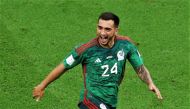 Mexico's Luis Chavez celebrates scoring their second goal during the Qatar World Cup group matches between Saudi Arabia and Mexico on November 30, 2022. (Reuters/Molly Darlington)