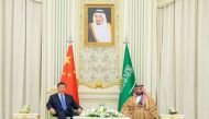 Saudi Crown Prince Mohammed Bin Salman meets with Chinese President Xi Jinping in Riyadh, Saudi Arabia December 8, 2022. Bandar Algaloud/Courtesy of Saudi Royal Court/Handout via Reuters