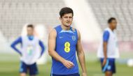 England's Harry Maguire during a FIFA World Cup Qatar 2022 training at Al Wakrah SC Stadium, Al Wakrah, Qatar, on December 7, 2022. REUTERS/Peter Cziborra