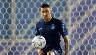 Argentina’s Angel Di Maria during training. REUTERS