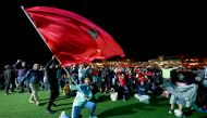 Morocco fans watch the World Cup quarter-final match between Morocco and Portugal in Doha on Saturday. PIC: Mohamed Farag