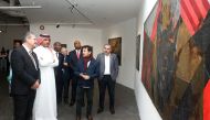 Ahmed Abdel Rahman Mohammed Hassan Siwar Al Dahab (second right), Ambassador of Sudan to Qatar along with other officials on the opening of Sudanese Brands exhibition in Katara.