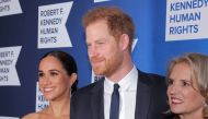 Britain's Prince Harry, Duke of Sussex, Meghan, Duchess of Sussex and Kerry Kennedy, President of RFK Human Rights attend the 2022 Robert F. Kennedy Human Rights Ripple of Hope Award Gala in New York City, US, December 6, 2022. (REUTERS/Andrew Kelly)