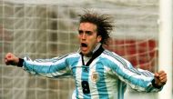 File photo: Argentine striker Gabriel Batistuta celebrates after scoring against South Africa during a friendly match. (Reuters)