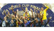 France players celebrate with the trophy after beating Croatia 4-2 in the World Cup final played at the Luzhniki Stadium in Moscow, Russia, on July 15. 2018. REUTERS