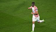 Croatia’s defender Josko Gvardiol celebrates after scoring against Morocco in the third place play-off match. AFP