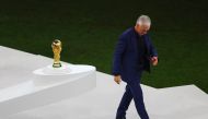 France coach Didier Deschamps walks after receiving the silver medal. REUTERS