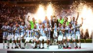 Argentina celebrate after winning the FIFA World Cup Qatar final match against France at Lusail Stadium on December 18, 2022. (REUTERS/Carl Recine)