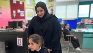 Assistant Undersecretary for Education Affairs Maha Zayed Al Ruwaili visiting a school.