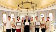 The Spa at Mandarin Oriental, Doha team with the awards.