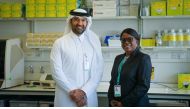 CEO of Sidra Medicine Dr. Iyabo Tinubu-Karch (right) and Chief Research Officer at Sidra Medicine Dr. Khalid Fakhro. 