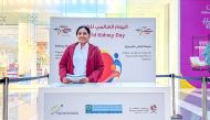 A booth manned by HMC staff to raise awareness on kidney heath at Doha Festival City. 