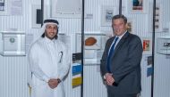 Qatar Boxing Federation President Sheikh Fahad bin Khaled Al Thani with WBC President Mauricio Sulaiman during the latter's visit to the 3-2-1 Sports Museum.