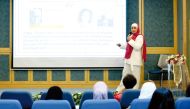 Dr. Maysa Khadra during her lecture on infertility and IVF. Pic: Rajan Vadakkemuriyil