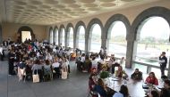 A general view of working breakfast on day two of Qumra 2023, organised by Doha Film Institute and dedicated to the development of emerging filmmakers, in Doha, yesterday. 