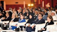 Minister of Public Health H E Dr. Hanan Mohamed Al Kuwari (third right) attending the opening ceremony of the Middle East Forum on Quality and Safety in Healthcare. PIC: Abdul Basit