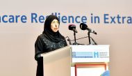 Minister of Public Health H E Dr. Hanan Mohamed Al Kuwari speaking during the opening of Middle East Forum on Quality and Safety in Healthcare. Pic: Abdul Basit