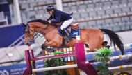 Ramzy Al Duhami astride High Quality J clears an obstacle during the Big Tour.  